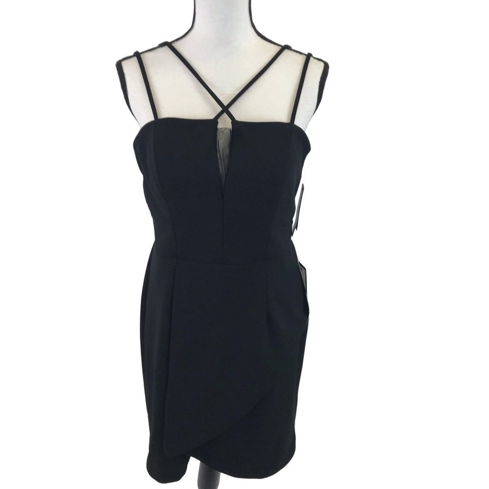 NWT City Studio Womens Black Formal Strapy Sheath Mini Dress Juniors 13